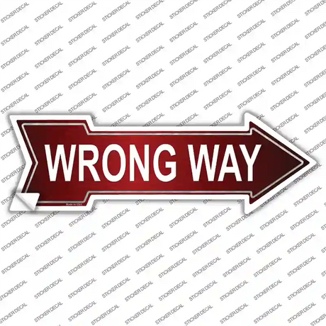 Wrong Way Novelty Arrow Sticker Decal