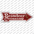 Reindeer Crossing Novelty Arrow Sticker Decal