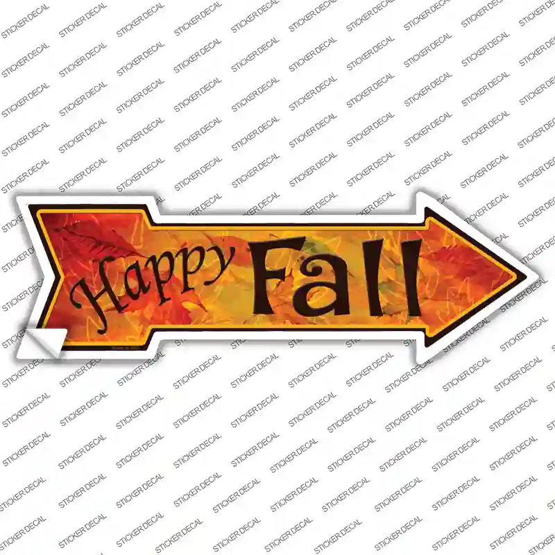 Happy Fall Novelty Arrow Sticker Decal