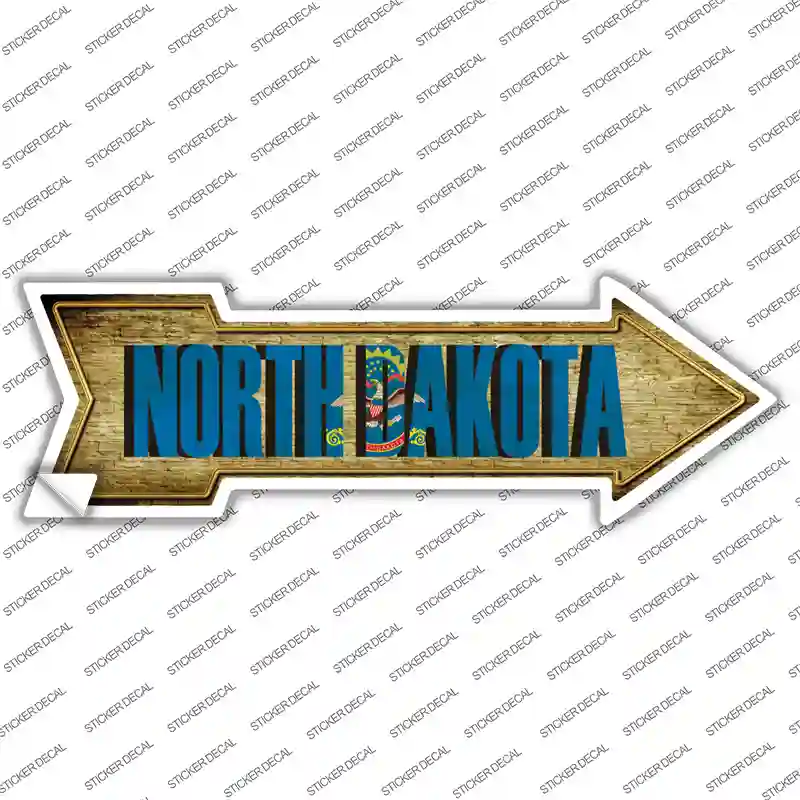 North Dakota Novelty Arrow Sticker Decal