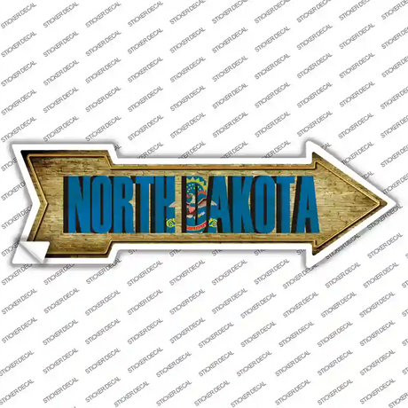 North Dakota Novelty Arrow Sticker Decal
