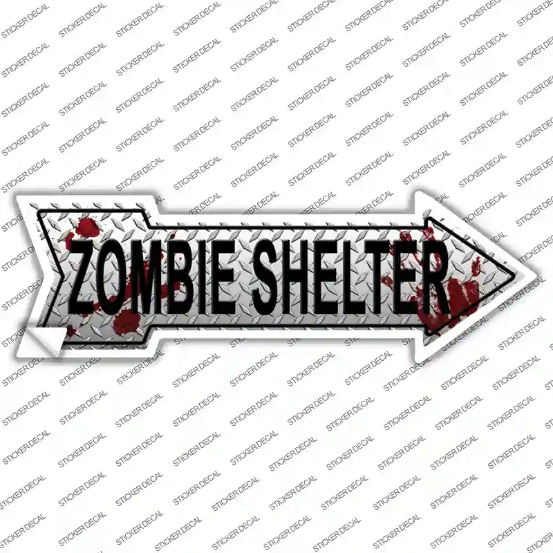 Zombie Shelter Novelty Arrow Sticker Decal