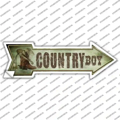 Country Boy Novelty Arrow Sticker Decal
