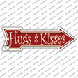 Hugs and Kisses Novelty Arrow Sticker Decal