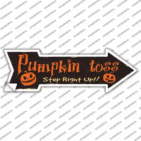 Pumpkin Toss Novelty Arrow Sticker Decal