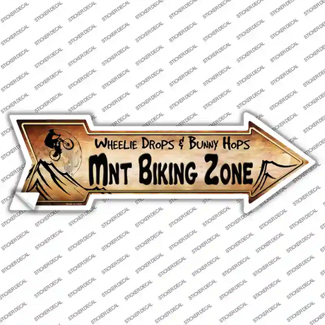 Mountain Biking Zone Novelty Arrow Sticker Decal