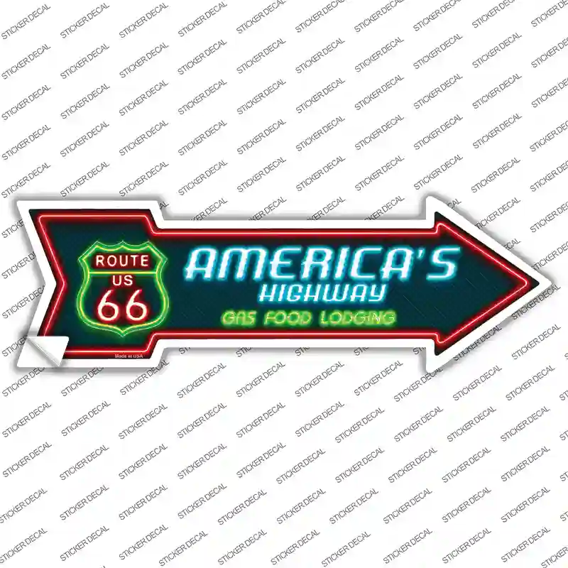 Route 66 Lodging Novelty Arrow Sticker Decal