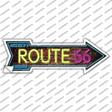 Route 66 Neon Novelty Arrow Sticker Decal