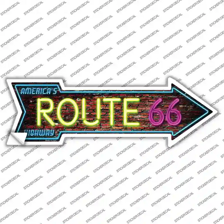 Route 66 Neon Novelty Arrow Sticker Decal