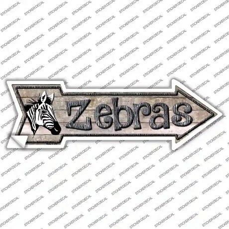 Zebras Novelty Arrow Sticker Decal