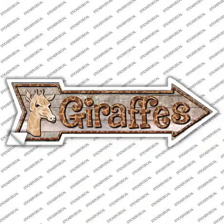 Giraffes Novelty Arrow Sticker Decal