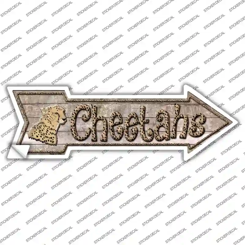 Cheetahs Novelty Arrow Sticker Decal
