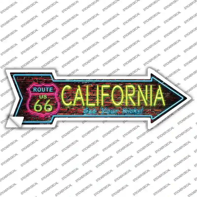California Neon Novelty Arrow Sticker Decal
