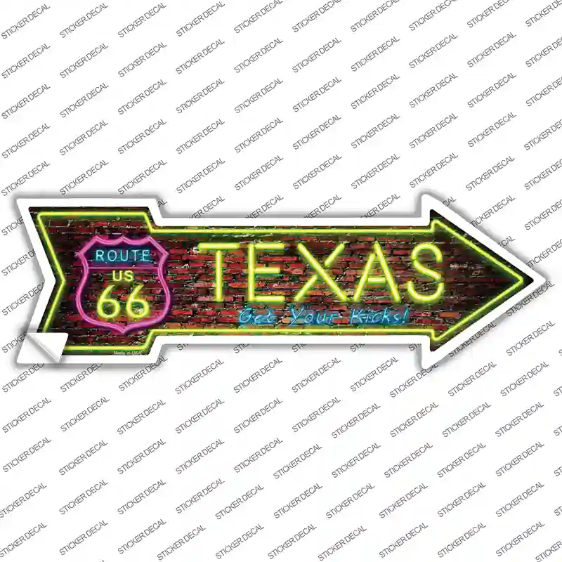 Texas Neon Novelty Arrow Sticker Decal