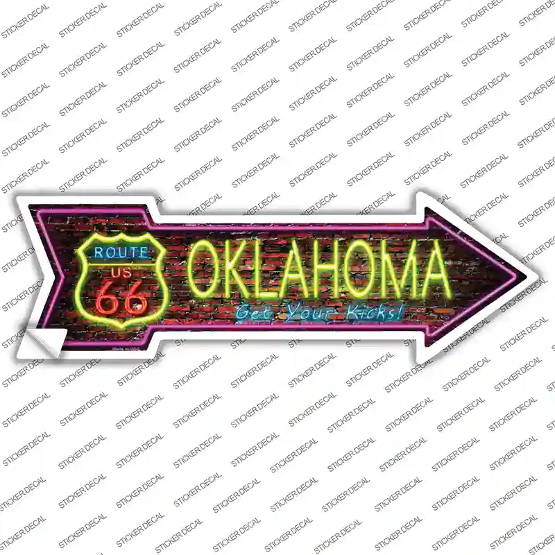 Oklahoma Neon Novelty Arrow Sticker Decal