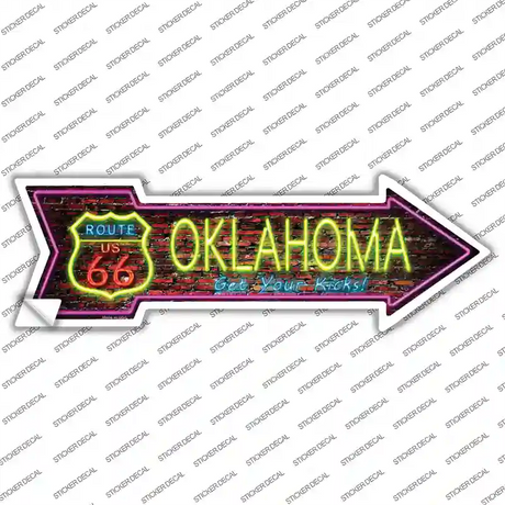 Oklahoma Neon Novelty Arrow Sticker Decal