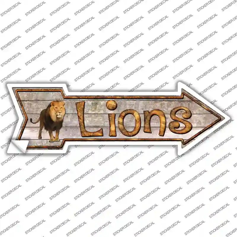 Lions Novelty Arrow Sticker Decal