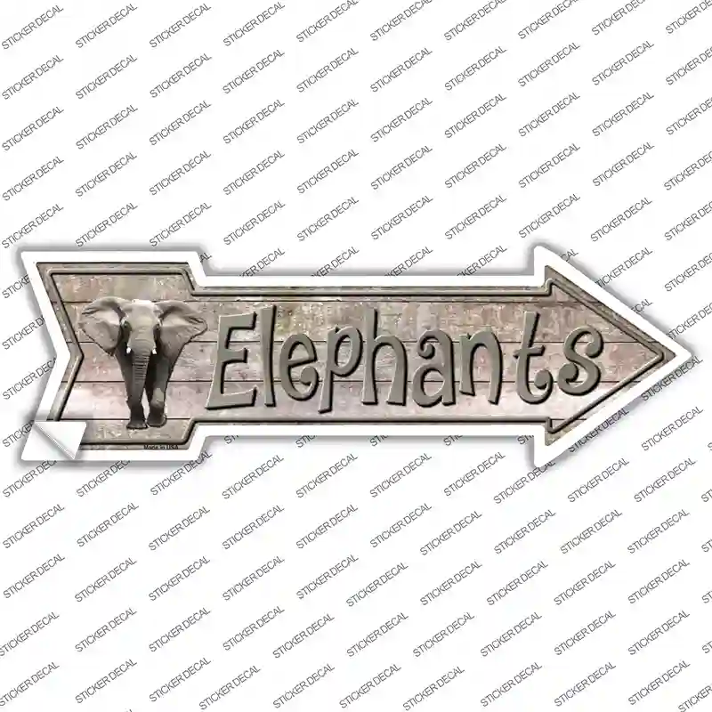 Elephants Novelty Arrow Sticker Decal