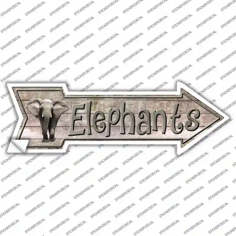 Elephants Novelty Arrow Sticker Decal