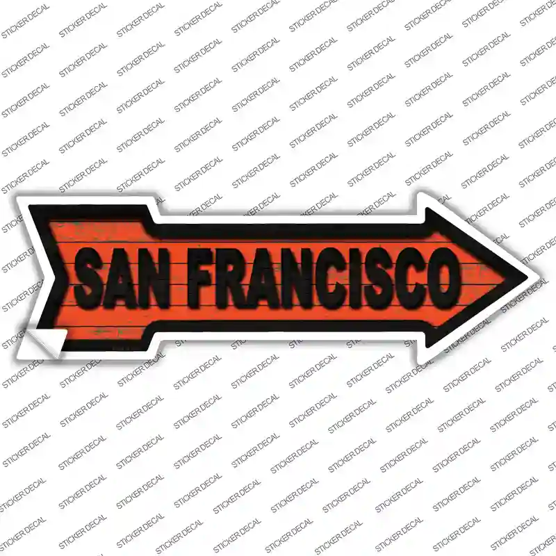 San Francisco Colors Novelty Arrow Sticker Decal
