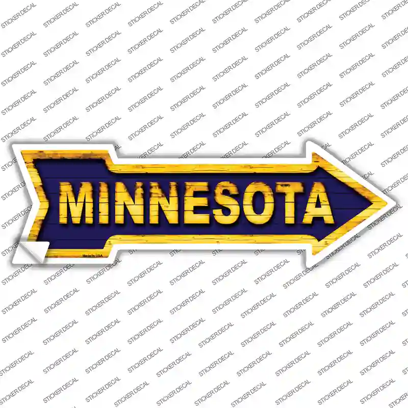 Minnesota Colors Novelty Arrow Sticker Decal