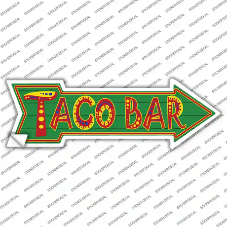 Taco Bar Novelty Arrow Sticker Decal