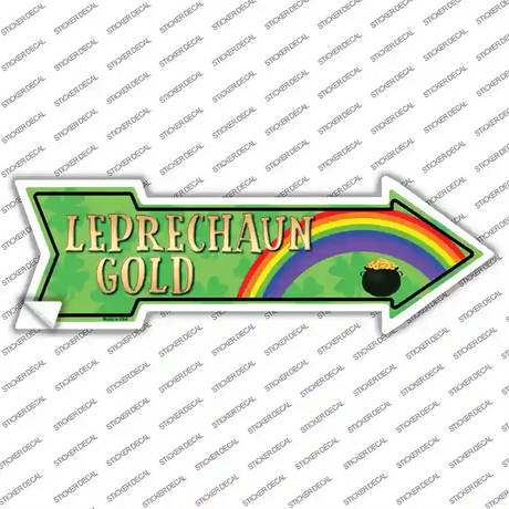 Leprechaun Gold Novelty Arrow Sticker Decal