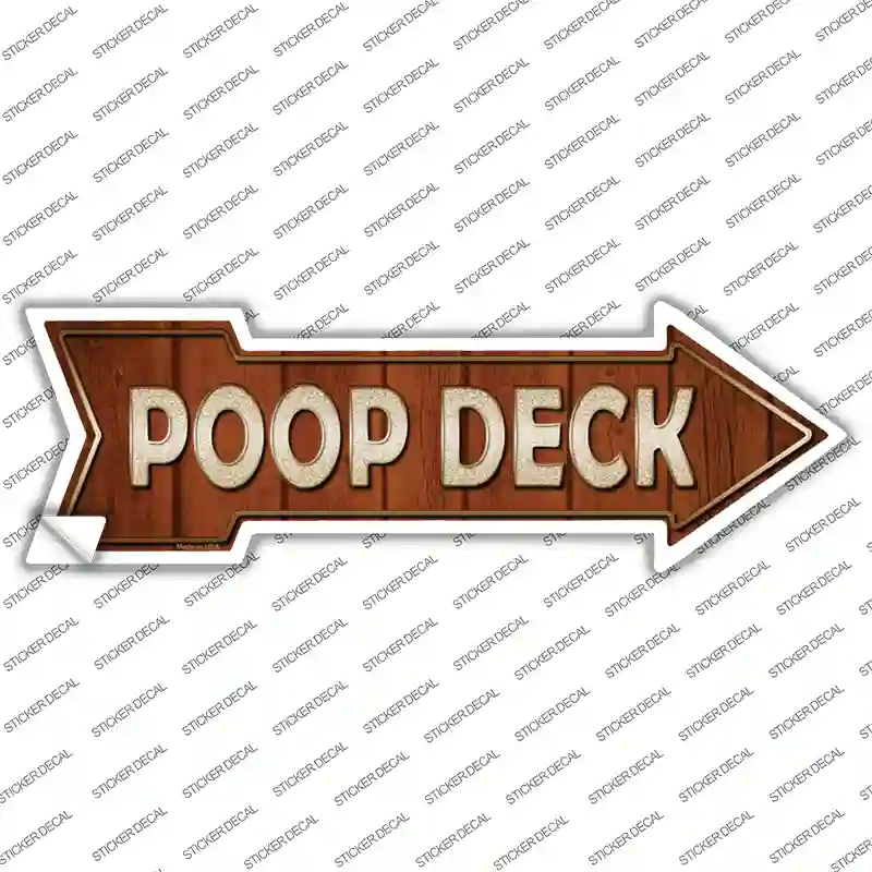 Poop Deck Novelty Arrow Sticker Decal