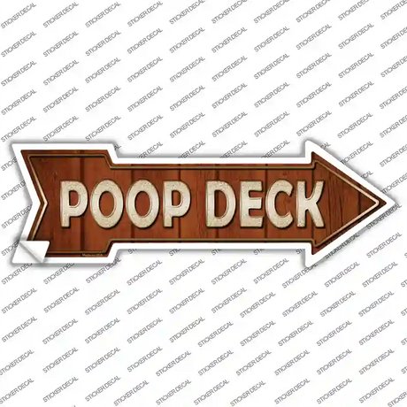 Poop Deck Novelty Arrow Sticker Decal