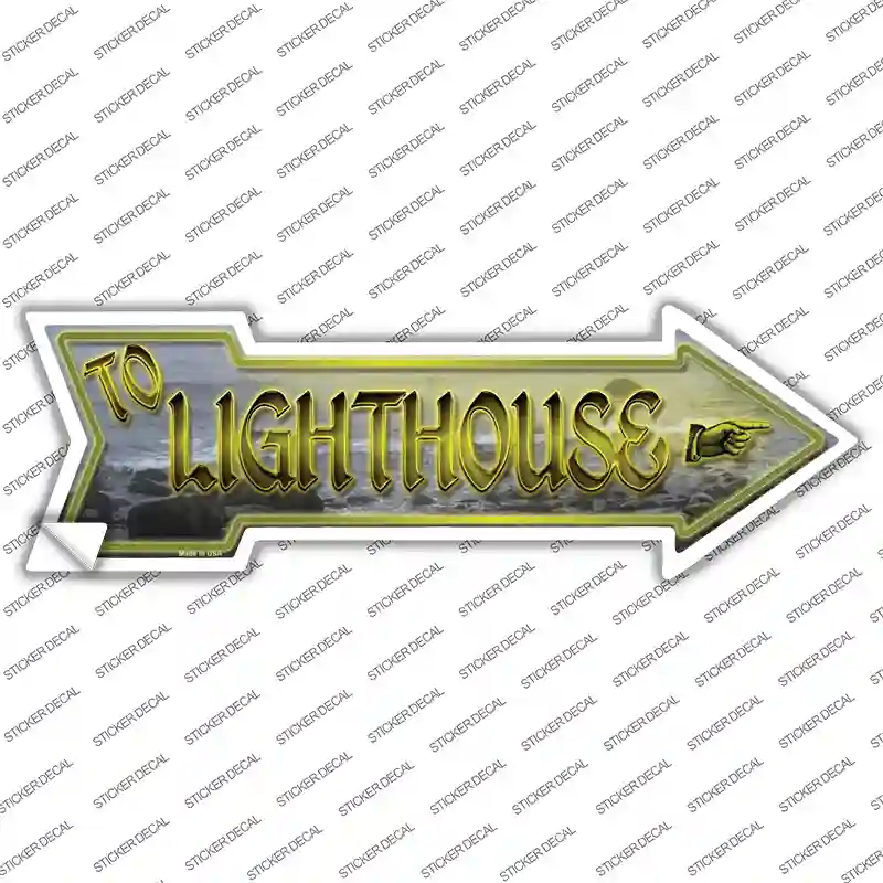 To Lighthouse Novelty Arrow Sticker Decal