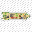 Tiki Bar Open Novelty Arrow Sticker Decal