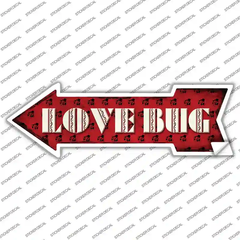 Love Bug Novelty Arrow Sticker Decal