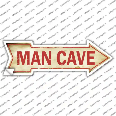 Man Cave Novelty Arrow Sticker Decal