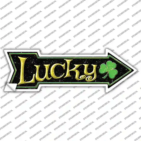 Lucky Clover Novelty Arrow Sticker Decal