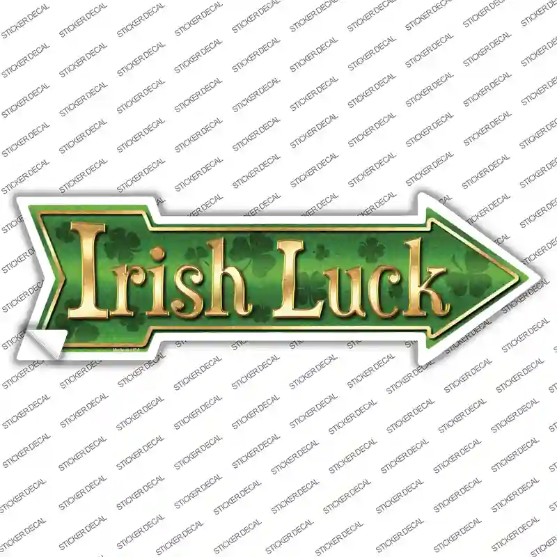 Irish Luck Novelty Arrow Sticker Decal
