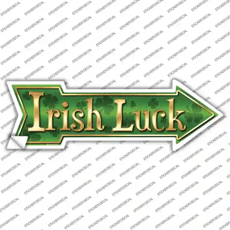 Irish Luck Novelty Arrow Sticker Decal