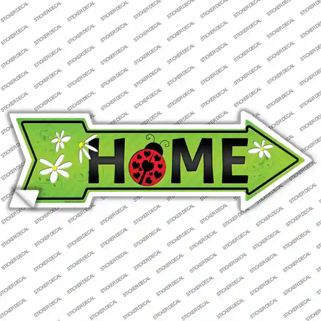 Home with Ladybug Novelty Arrow Sticker Decal