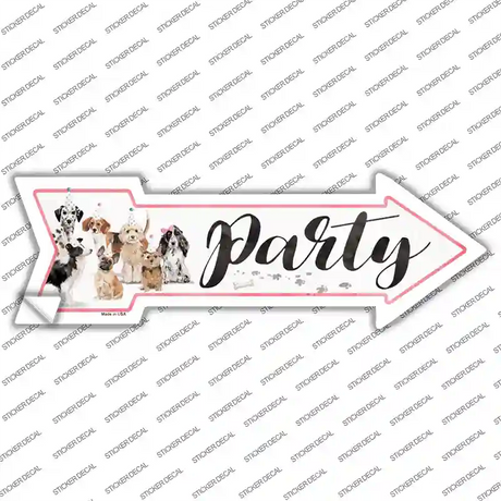 Dog Party Novelty Arrow Sticker Decal
