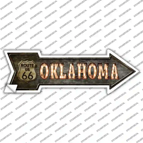 Oklahoma Route 66 Bulb Letters Novelty Arrow Sticker Decal