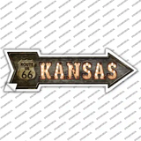 Kansas Route 66 Bulb Letters Novelty Arrow Sticker Decal
