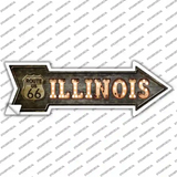 Illinois Route 66 Bulb Letters Novelty Arrow Sticker Decal