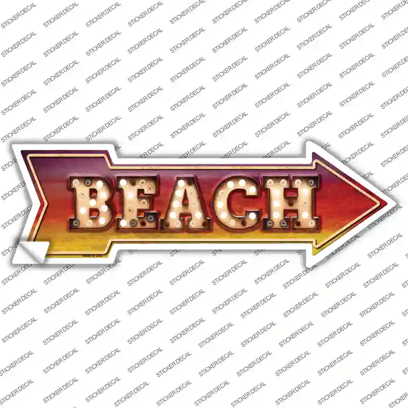 Beach Bulb Letters Novelty Arrow Sticker Decal