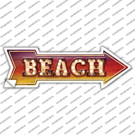 Beach Bulb Letters Novelty Arrow Sticker Decal