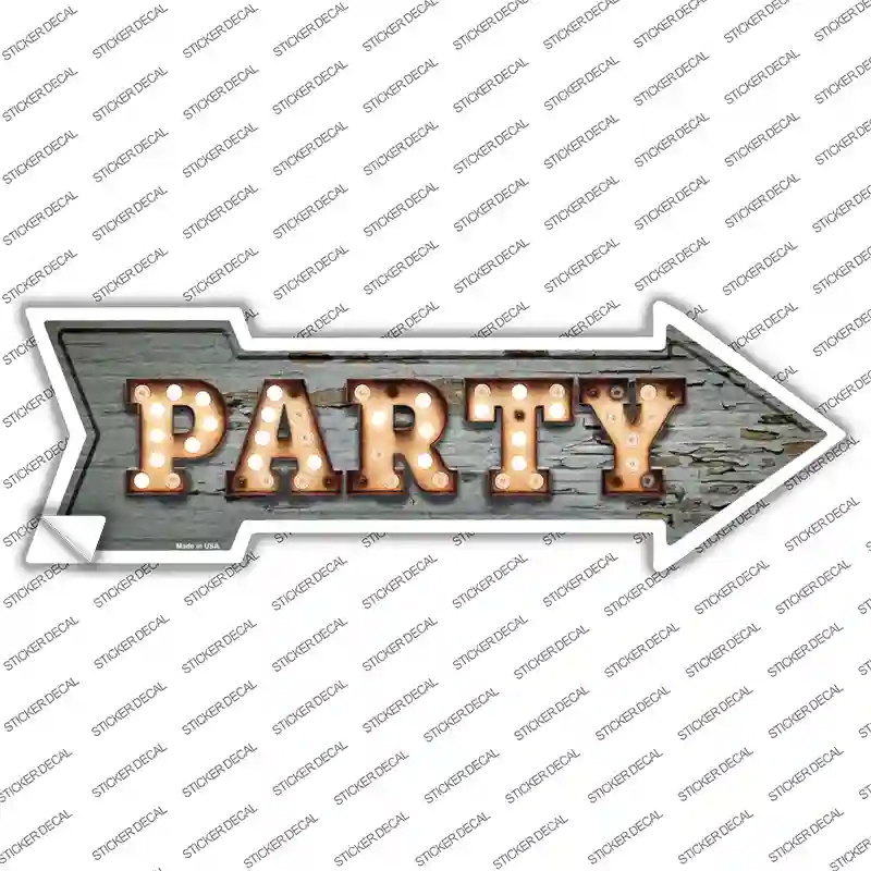 Party Bulb Letters Novelty Arrow Sticker Decal