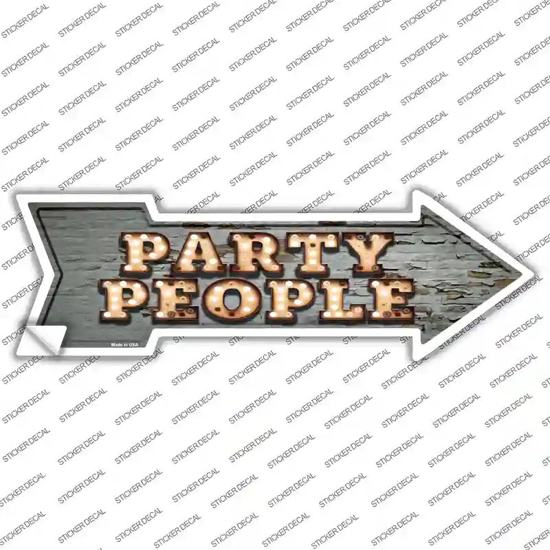 Party People Bulb Letters Novelty Arrow Sticker Decal
