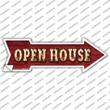 Open House Bulb Letters Novelty Arrow Sticker Decal