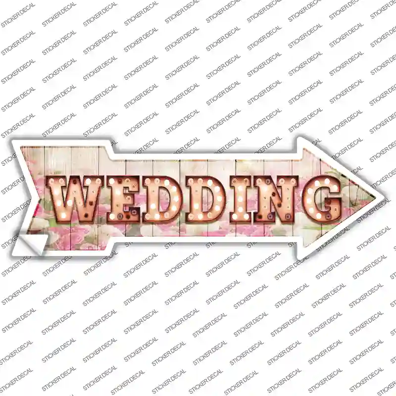 Wedding Bulb Letters Novelty Arrow Sticker Decal