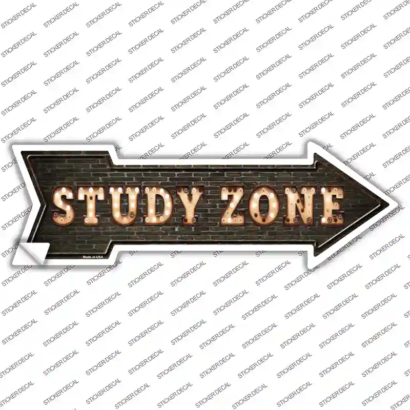Study Zone Bulb Letters Novelty Arrow Sticker Decal