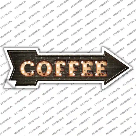Coffee Bulb Letters Novelty Arrow Sticker Decal
