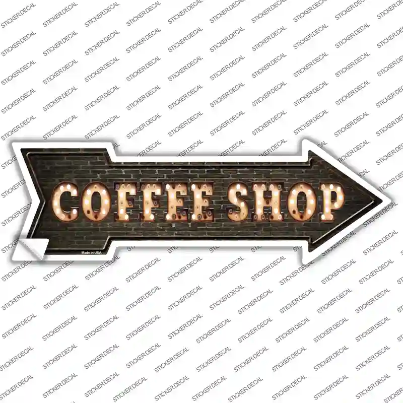 Coffee Shop Bulb Letters Novelty Arrow Sticker Decal